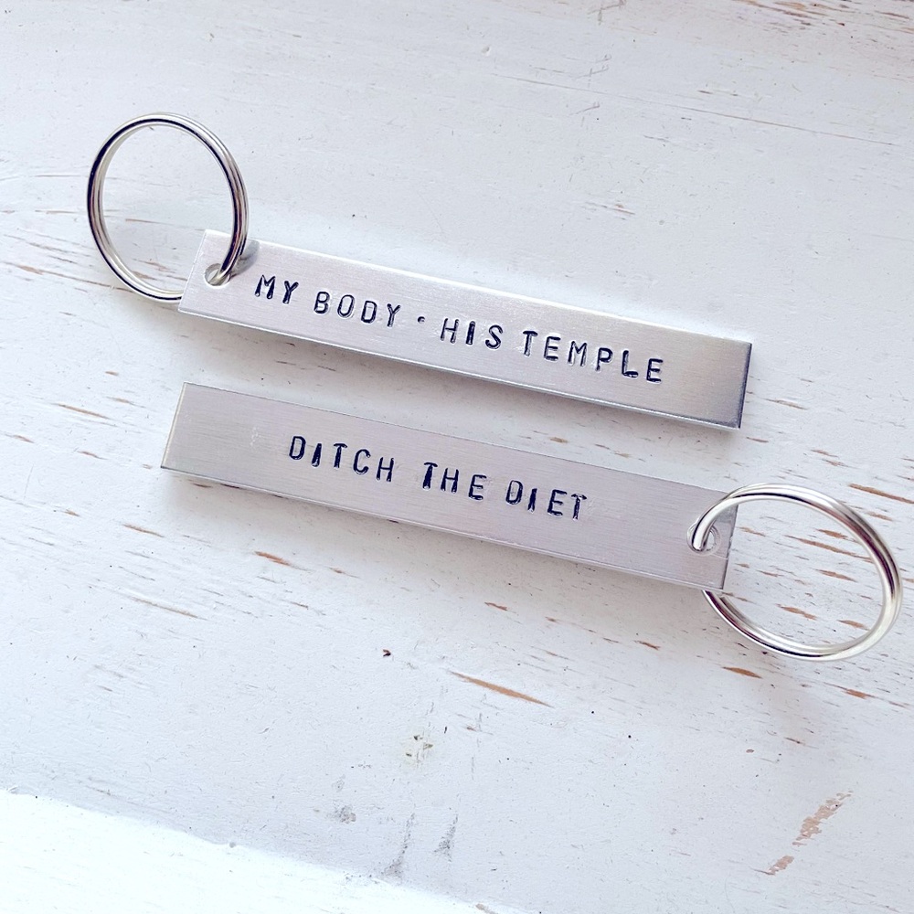 Engraved Keychains: My Body, His Temple